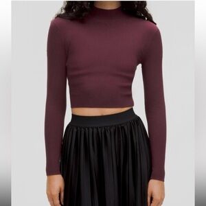 Lululemon Ribbed-Knit Twist-Back Mockneck Sweater